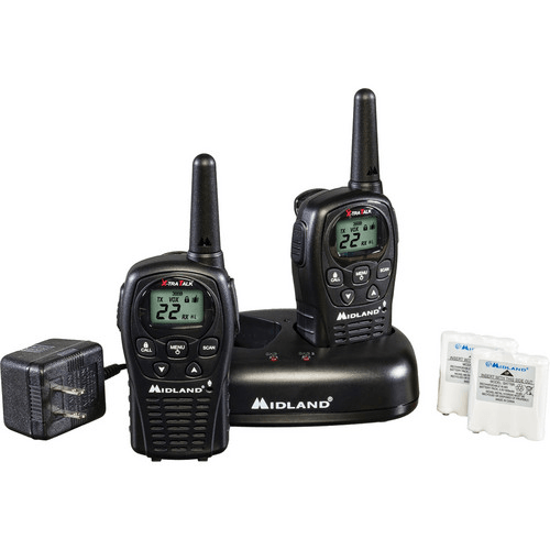 MIDLAND 22 Channel 2-Way Radios with Dual AC Charger, Pair (LXT500VP3) - Extreme Electronics