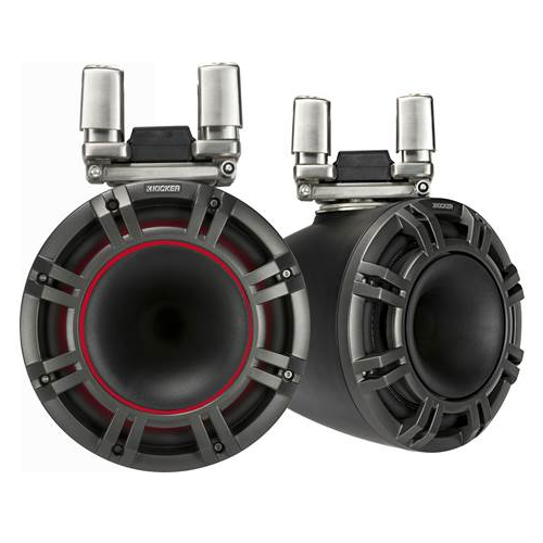 KICKER Marine 9" Wakeboard Tower Speakers With LED Lighting Black, Pair (46KMTC94) - Extreme Electronics