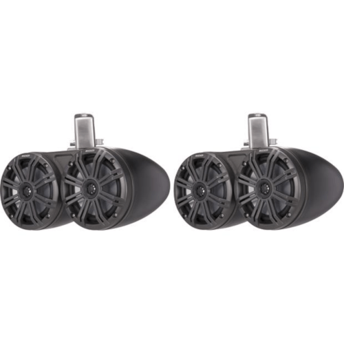 KICKER Marine Dual 6 1/2" Wakeboard Tower Speakers With LED Lighting Black, Pair (45KMTDC65) - Extreme Electronics