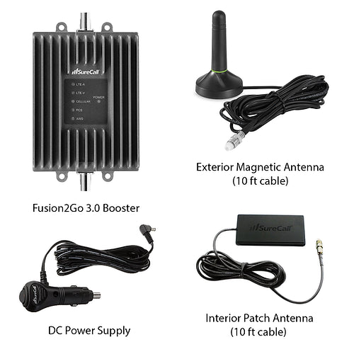 SureCall Fusion2Go 3.0 Signal Booster for Cars and Trucks 3G, 4G/LTE and 5G (SCFUSION2Go3CA) - Extreme Electronics