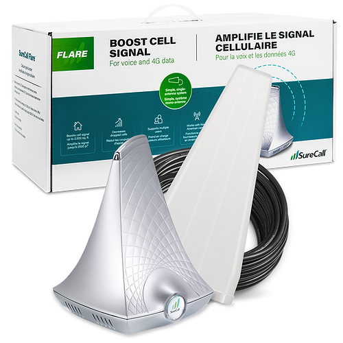 SureCall Flare 3.0 Desktop Signal Booster 3G, 4G/LTE and 5G for Home/Cottage/RV from 1000 to 3000 Sq. Ft.(SCFLARE3CA) - Extreme Electronics
