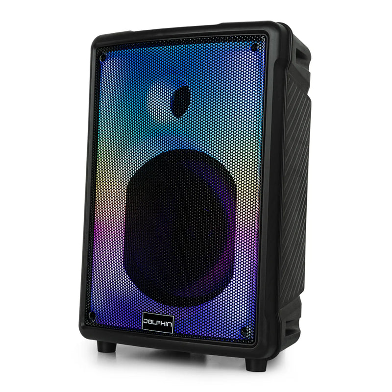 Dolphin Portable 8" Karaoke Rechargeable Party Speaker with LED Lights and Wireless Remote (KP80) - Extreme Electronics