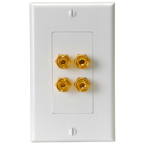 QUEST Decora Dual Speaker Wall Plate, White - Extreme Electronics