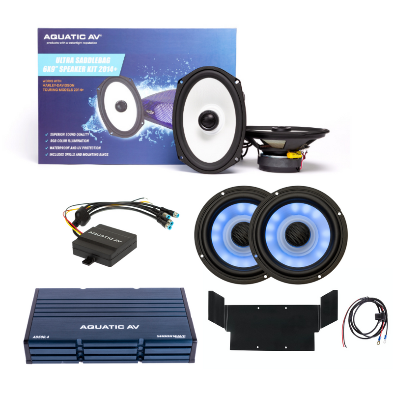 Aquatic AV Batwing Ultra RGB Speaker and Amp For Harley 2014+ Model Year (BT300) - Extreme Electronics