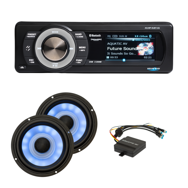 Aquatic AV Ultra RBG Speakers and Stereo Plus Kit for Harley (AQHK105) - Extreme Electronics