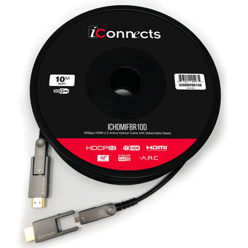 iConnects 10m Active HDMI OPT Cable Detach Ends (ICHDMIFBR10D) - Extreme Electronics