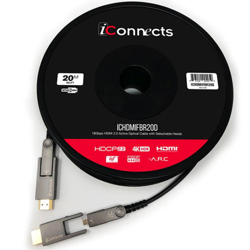 iConnects 20m Active HDMI OPT Cable Detach Ends (ICHDMIFBR20D) - Extreme Electronics