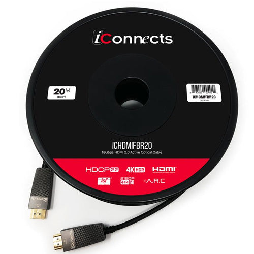 iConnects 20m Active HDMI Optical Fibre Cable (ICHDMIFBR20) - Extreme Electronics
