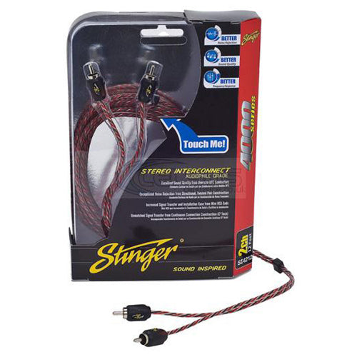 STINGER PRO 4000 Series 2 Channel RCA Interconnect Cables, 17 Ft. - Extreme Electronics
