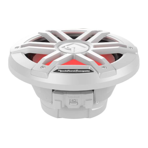 ROCKFORD FOSGATE M1 Series 8" Marine Subwoofer with Dual 4 Ohm Voice Coils and RGB LED Lighting, White (M1D4-8) - Extreme Electronics