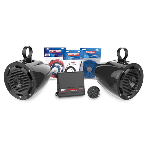 MTX AUDIO 2 Channel Amplifier and 2 Roll Cage Speaker Audio Package (BORVKIT1) - Extreme Electronics