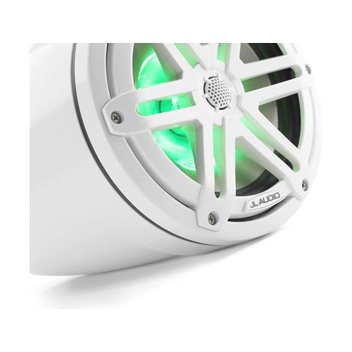 JL AUDIO M3 7.7" Enclosed Marine Coaxial Speakers With LED Lighting and Sport Grille White, Pair (93539) - Extreme Electronics