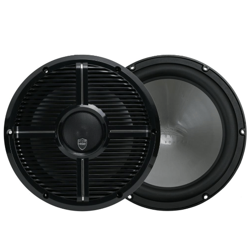 WET SOUNDS 10" 2-Way Coaxial Black Marine Speakers with LED Lighting Closed XW Grille, Pair (REVO10CXXWB) - Extreme Electronics