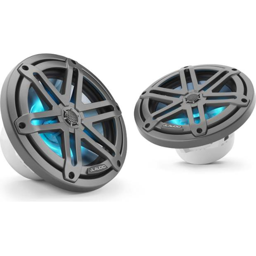 JL AUDIO M3 7.7" Marine Speakers With LED Lighting Gunmetal With Sport Grilles, Pair (93521) - Extreme Electronics