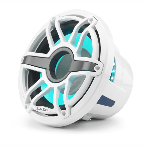 JL AUDIO 8" Sport Grille Marine Subwoofer Driver 200W, 4 Ohm With LED Lighting, White (93618) - Extreme Electronics