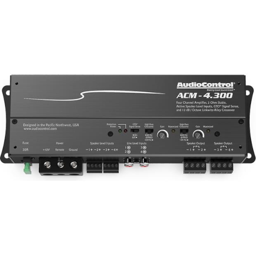 AUDIO CONTROL ACM Series Compact 4 Channel Car Amplifier, 50 Watt RMS x 4 (ACM-4.300) - Extreme Electronics