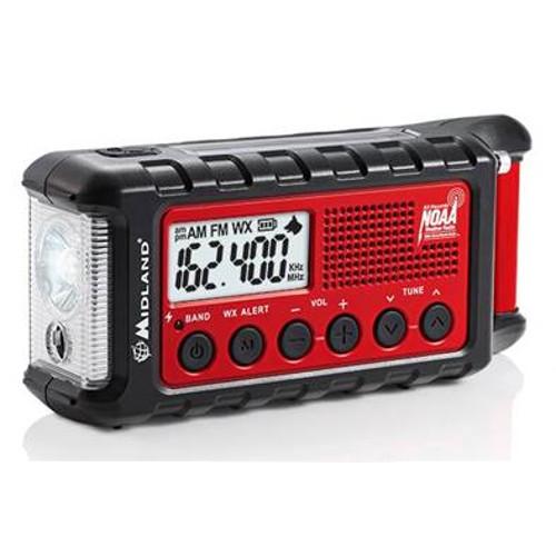 MIDLAND Emergency Dynamo Crank Red Radio With AM/FM Weather Alert - Extreme Electronics