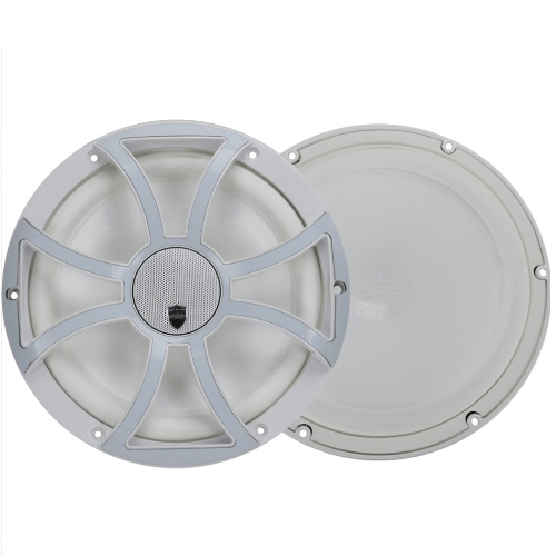 WET SOUNDS 10" 2-Way Coaxial White Marine Speakers With LED Lighting Stainless Overlay Grille, Pair (REVO10CXSWSS) - Extreme Electronics