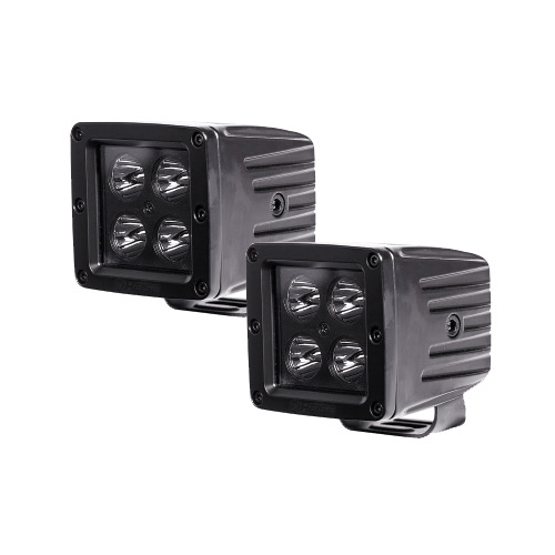 HEISE Cree 3" 4 LED Blackout Series Cube 2 Light Kit - Extreme Electronics