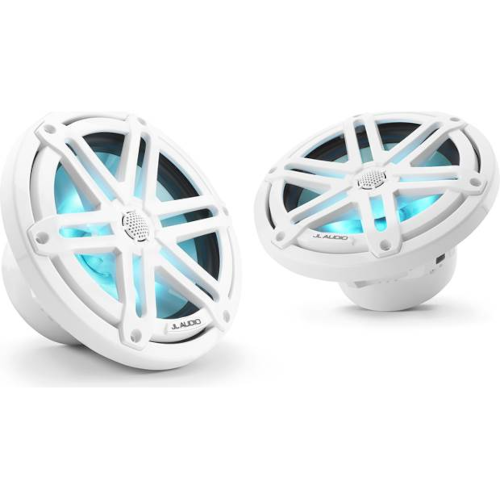 JL AUDIO M3 7.7" Marine Speakers With LED Lighting Gloss White With Sport Grilles, Pair (93523) - Extreme Electronics