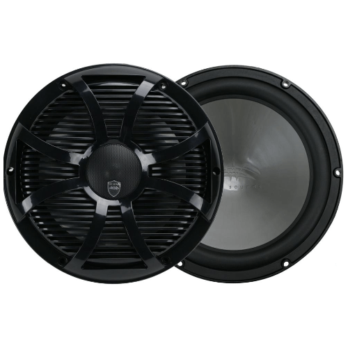WET SOUNDS 10" 2-Way Coaxial Black Marine Speakers with LED Lighting Closed SW Grille, Pair (REVO10CXSWB) - Extreme Electronics