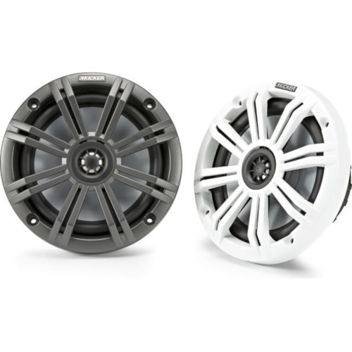 KICKER 6 1/2" 4 Ohm 2-Way Marine Speakers with 2 Sets of Grilles, Pair (45KM654) - Extreme Electronics