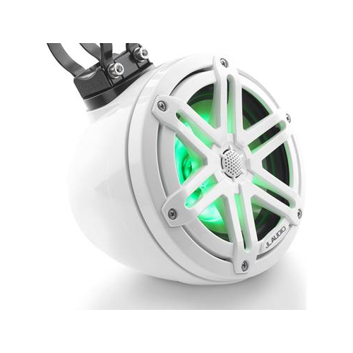 JL AUDIO M3 Series 6-1/2" VEX Wakeboard Tower Speakers With LED Lighting Gloss White With White Sport Grilles (93402) - Extreme Electronics