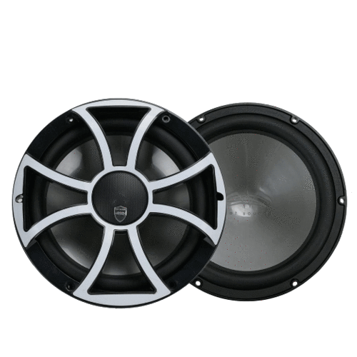 WET SOUNDS 10" 2-Way Coaxial Black Marine Speakers with LED Lighting Stainless Overlay Grille, Pair (REVO10CXSBSS) - Extreme Electronics