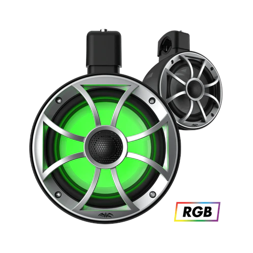 Wet Sounds 6-1/2" Wakeboard Tower Speakers with RGB LED Lighting, Black Open Grille, Pair (RECON6PODB) - Extreme Electronics