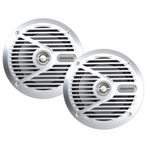 ALPINE 6-1/2″ 2-Way Marine Speakers Silver, Pair (SPS-M601) - Extreme Electronics