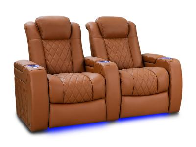 Valencia Theater Seating Premier Series Italian Leather Seating in Royal Cognac - Tuscany Ultimate (RC)