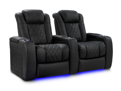 Valencia Theater Seating Bespoke Series Italian Leather Seating in Onyx  - Tuscany Luxury (O)